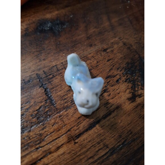 Vintage Scottie Scottish Terrier Dog Miniature Figurine Blue White Japan‎ 1” - Picture 2 of 6